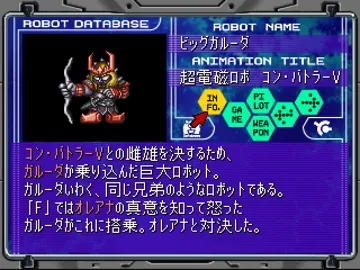 Zen Super Robot Taisen Denshi Daihyakka (JP) screen shot game playing